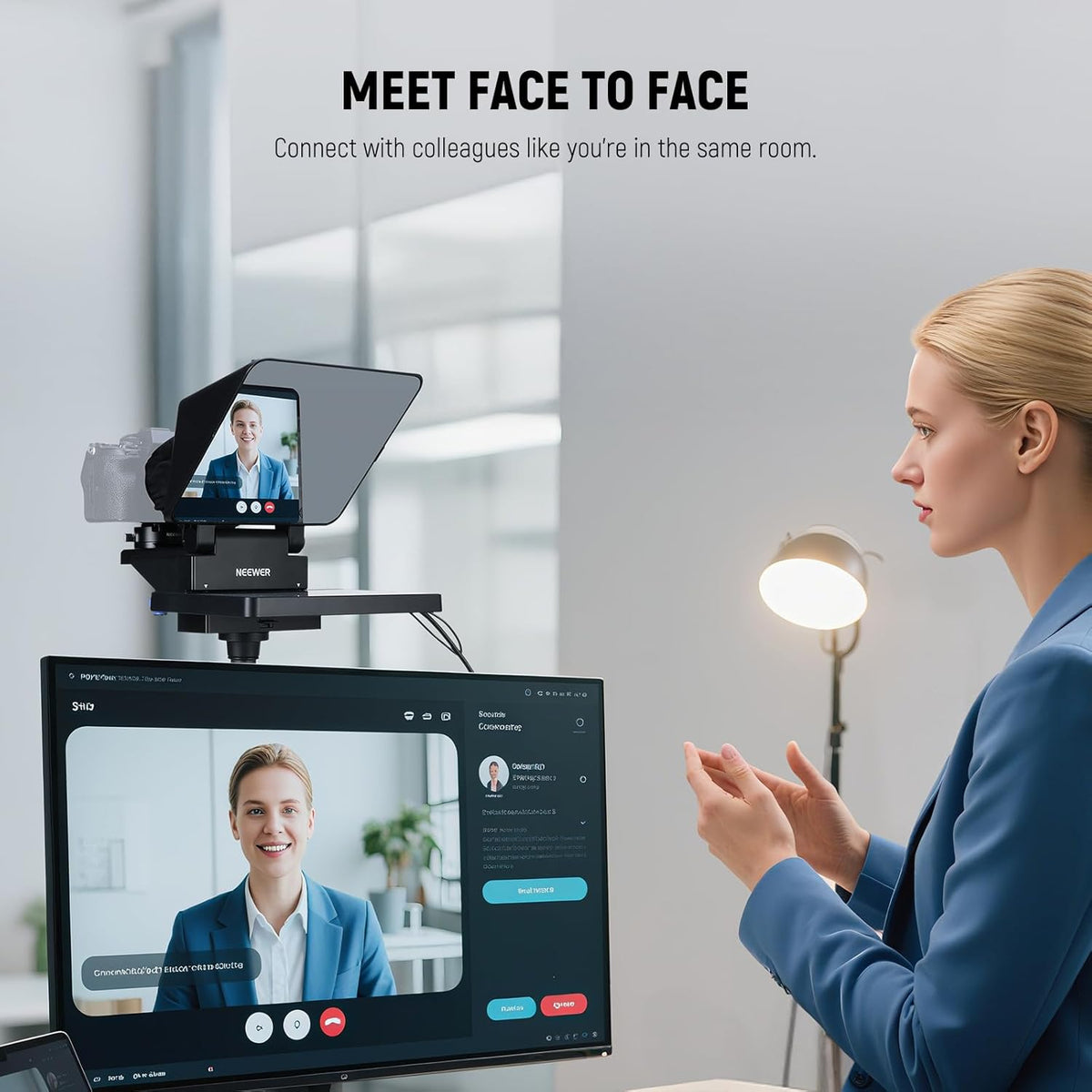 NEEWER Upgraded 2-in-1 Teleprompter 11 Inch with Monitor for Windows MacOS, Supports Screen Mirroring, Portable Prompter for Camera, Mobile Phone, Webcam for YouTube, Twitch, Live Streaming