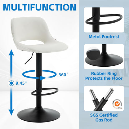 YOUNIKE Bar stool set of 2 white - QUORE