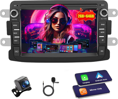 Autoradio – 2-DIN Radio – Multimedia Systeem – Navigatiesysteem – Touchscreen Radio – 9 Inch HD-Touchscreen – Draadloos CarPlay & Android Auto