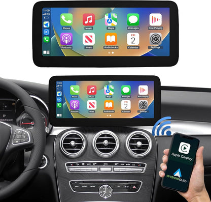 Road Top 12.3 Inch Autoradio Draadloze CarPlay Android Auto Touch Screen voor Mercedes Benz C GLC V Klasse W205 W447 2016-2018 Jaar met NTG5.0, Ondersteuning Mirrorlink