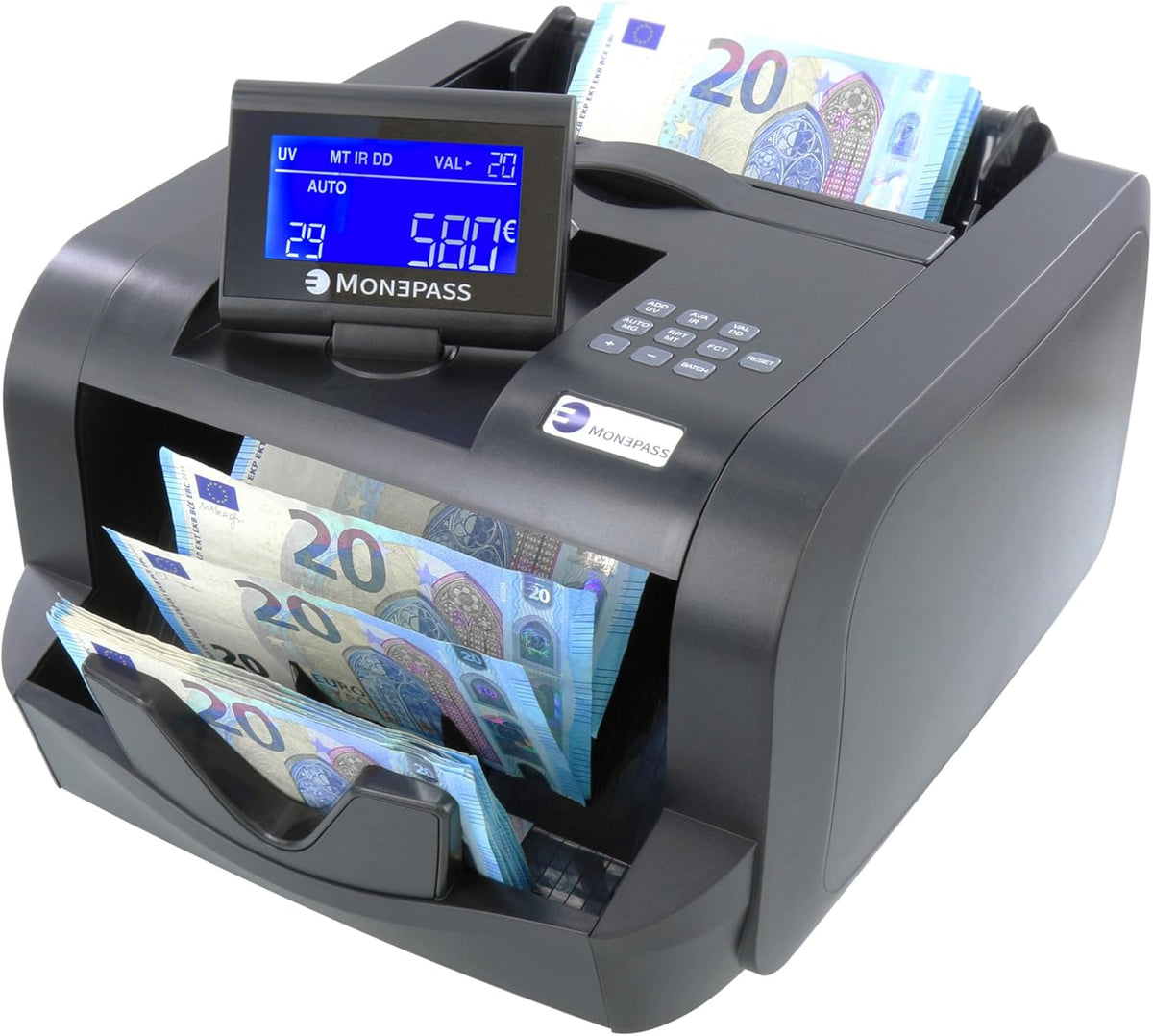 Bankbiljettenteller Met Waardebepaling – Bankbiljetteller – Biljettenteller – Geldteller – Telmachine Voor Gesorteerde Bundels – 5-Voudige Detectie UV/IR/MGI/MGT/2D – Tot 1000 Biljetten Per Minuut