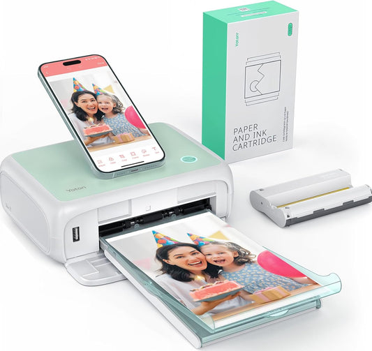YOTON Fotoprinter, Draagbare Fotoprinters met 54 vellen (4"x6"), Ondersteuning WiFi-verbinding, Fotobewerkingsfunctie, Voor iPhone/Android/Laptop