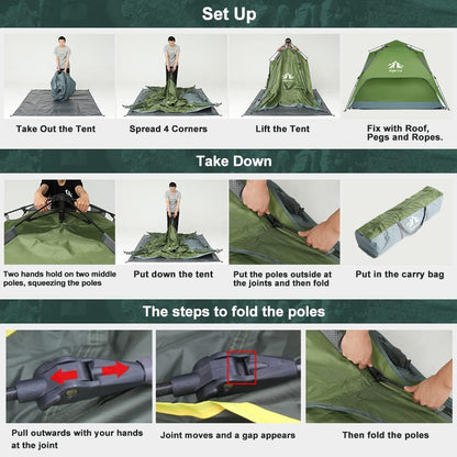 Night Cat Camping Tent 2 3 4 Persoon Man Waterdicht Gemakkelijk Set Up Nemen Up Dome Familie Tent Automatische
