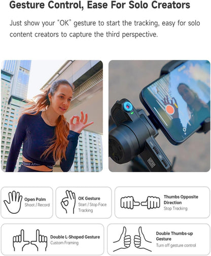 FeiyuTech Scorp Mini 3 Gimbal stabilisator voor iPhone, geïntegreerde AI-tracker, met ventilator en geïntegreerd handvatontwerp, touchscreen, laadvermogen van 2 kg