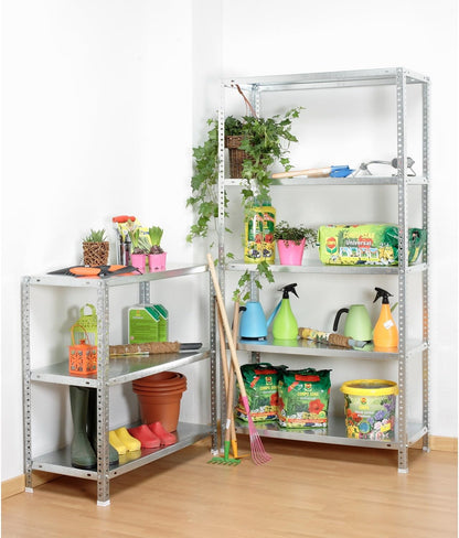 Simon Rack Stellingkast Metaal, 2000x1000x400 mm, Buigpunt 100, 6 Verstelbare Niveaus, Metalen Planken, Robuust Opslagrek voor Garage, Kelder en Werkplaats, Grijs – Simon Classic