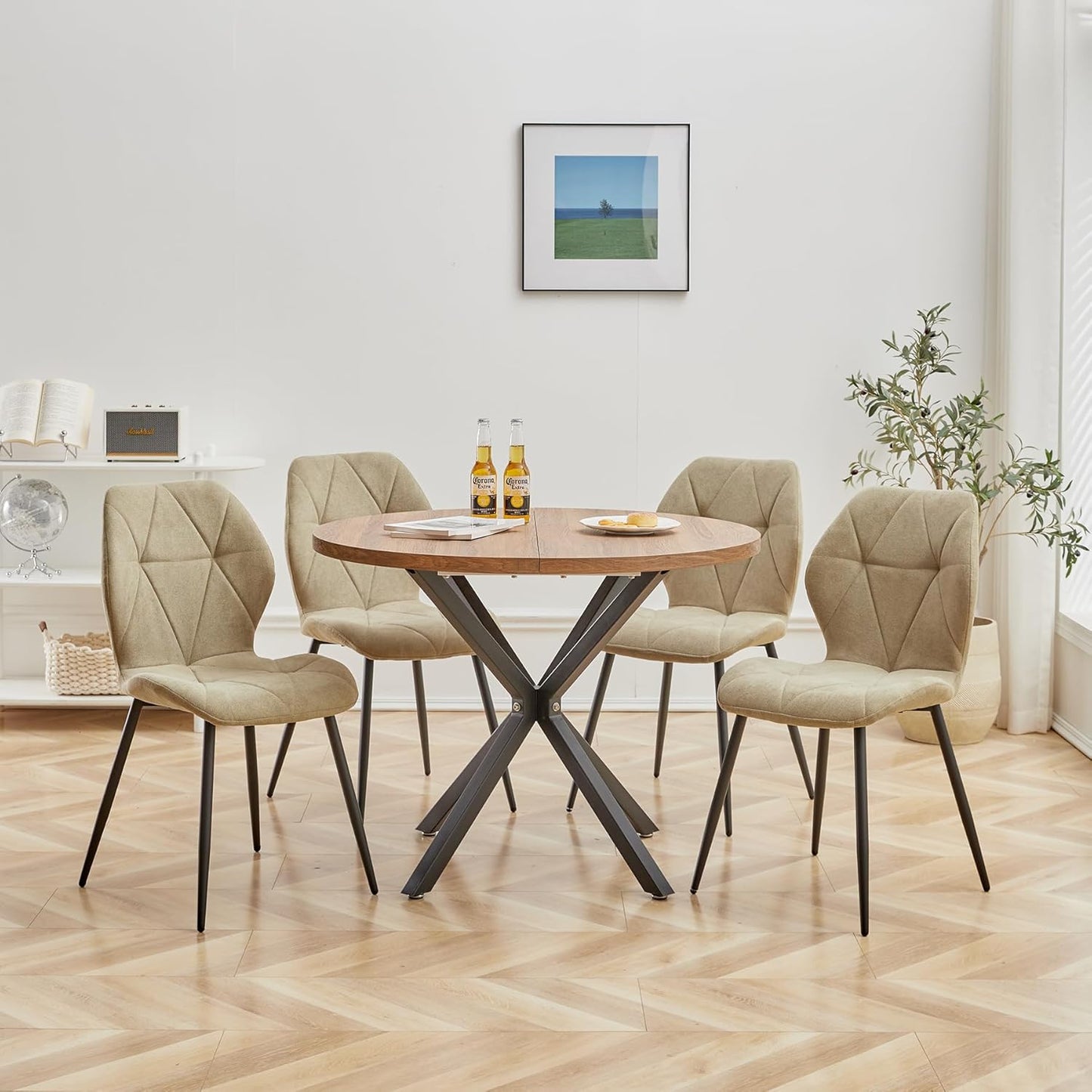 Eetkamerstoelset van 4 - Stoelen - Keukenstoel - Scandinavisch minimalistisch - Groen