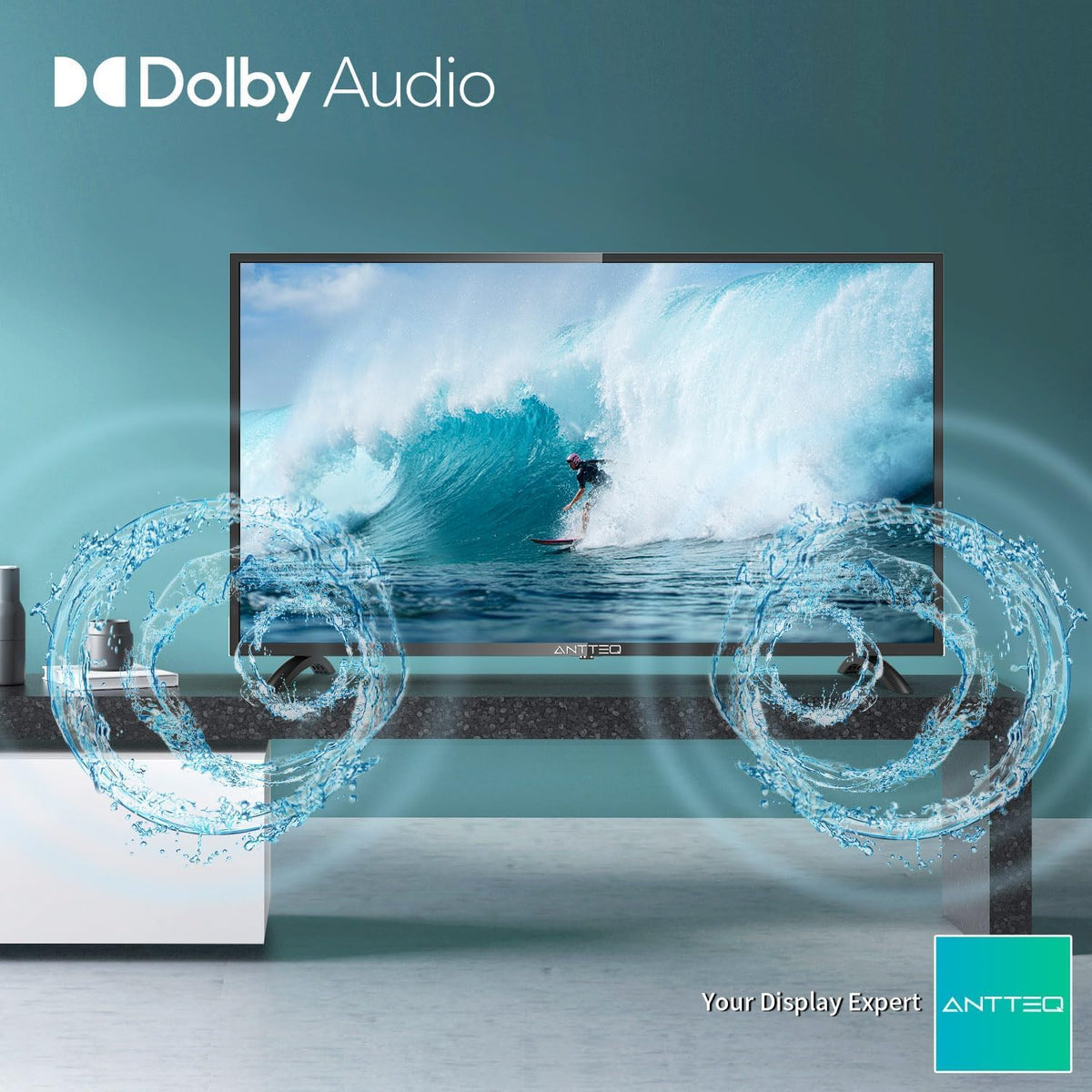 ANTTEQ AB50D1 50 inch TV (127 cm), 2K D-LED, Dolby Audio, Triple Tuner DVB-C / T2 / S2, CI+, HDMI, USB, digitale audio-uitgang, Hotelmodus inbegrepen