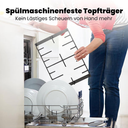 Gaskookplaat – Gasfornuis – Inbouwkookplaat – Gasplaat – Zelfvoorzienend – 87 cm Roestvrij Staal – 5 Vlammen Met Wokbrander 10400 Watt