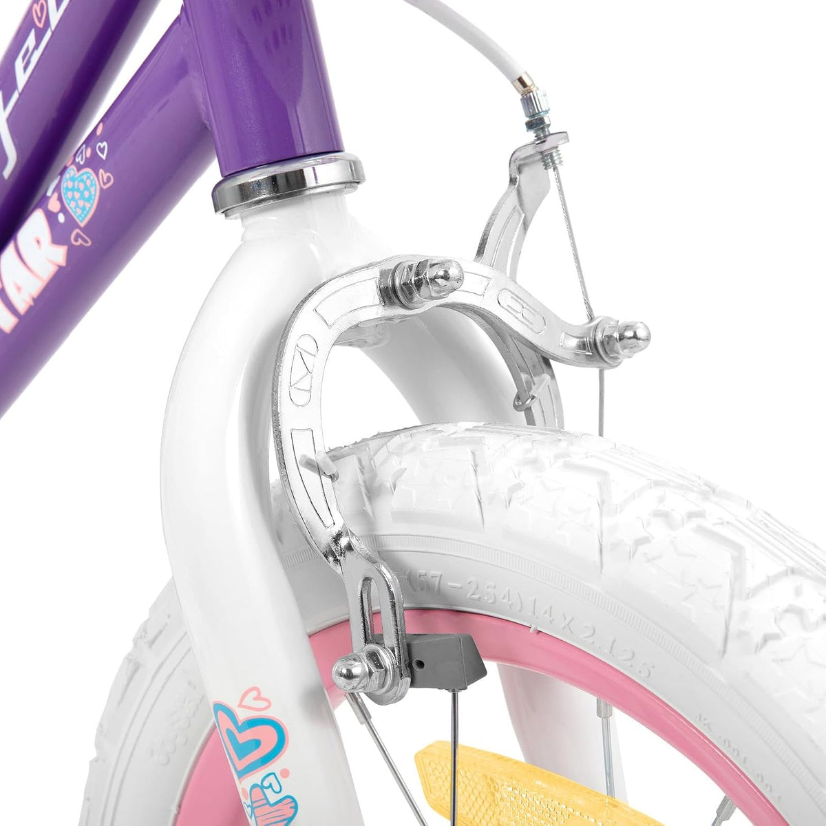 JOYSTAR Fairy 14/16/18 inch kinderfiets voor meisjes van 3 tot 9 jaar, meisjesfiets met stabilisator en mand