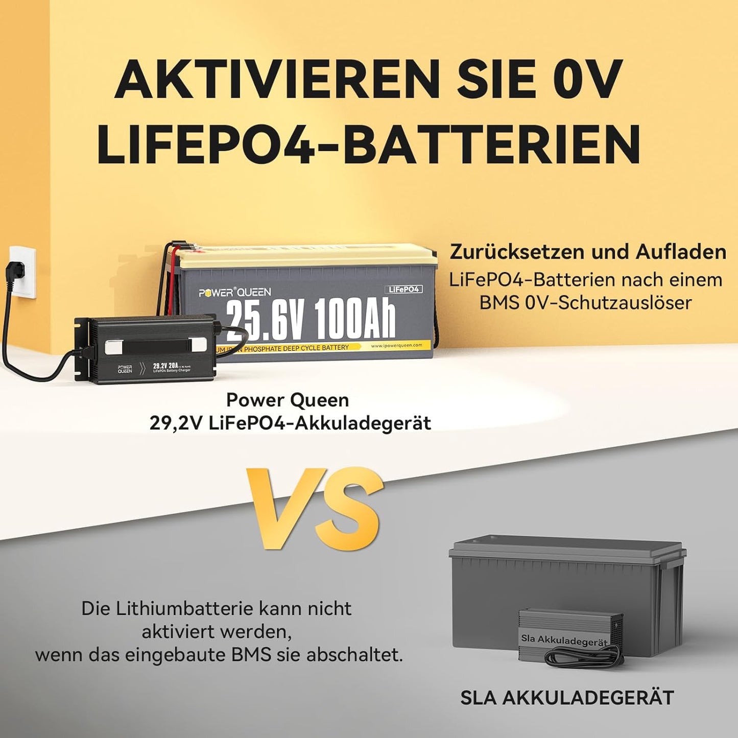 LiFePO4 Acculader – Lithium Batterijlader – Volautomatische Acculader – Oplaadapparaat – Compacte Acculader – 20A Laadstroom – Aluminium Behuizing Met Koelventilator