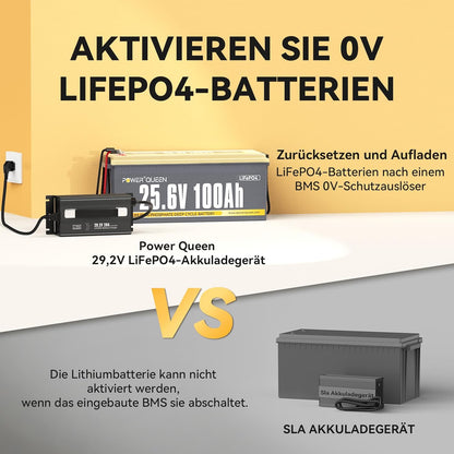 LiFePO4 Acculader – Lithium Batterijlader – Volautomatische Acculader – Oplaadapparaat – Compacte Acculader – 20A Laadstroom – Aluminium Behuizing Met Koelventilator