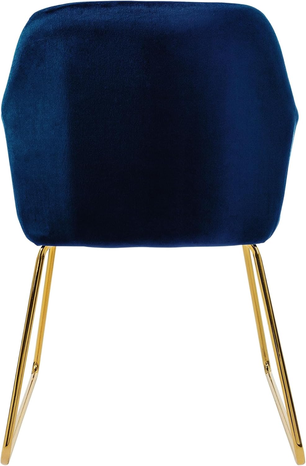 Eetkamerstoel – Keukenstoel – Woonkamerstoel – Stoel – Kuipstoel – Fluwelen Bekleding Blauw – Goudkleurig Metalen Frame – Ergonomische Rugleuning en Armleuningen