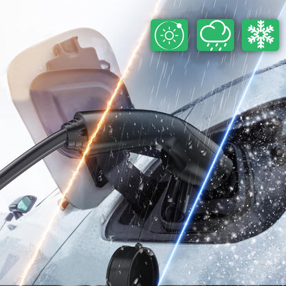 EV oplaadkabel met opbergtas, Mode 3 Type 2 naar Type 2 EV snellaadkabel, 22KW 32A 5 meter oplaadkabel voor elektrische auto's, 3 fase Type 2 oplaadkabel voor EV en PHEV