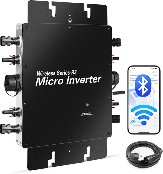 1200 W Microom Converter with Intelligent WiFi for Balcony Power Station, Plug & Play PV Inverter, Integrated MPPT, App Control, IP65 Inverter - QUORE