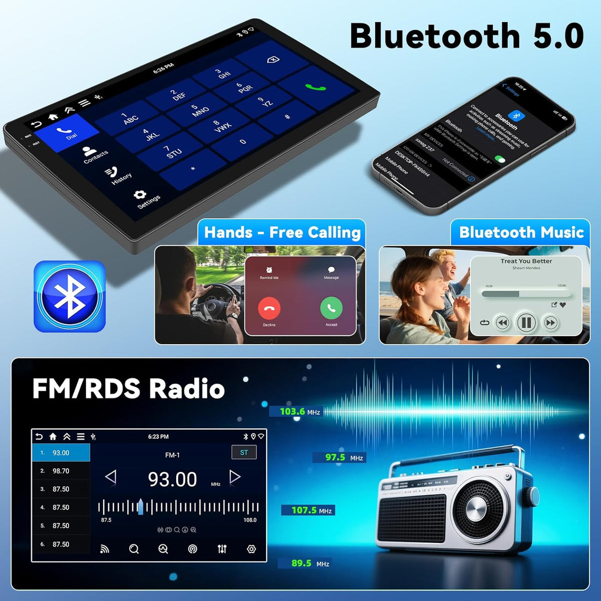 4+128G Android 15 Autoradio für FIAT Ducato/Citroën Jumper/Peugeot Boxer 2011-2022, 9" Incell Touchscreen-Radio mit Wireless CarPlay & Android Auto Bluetooth 5.0 GPS WiFi FM/RDS 32EQ