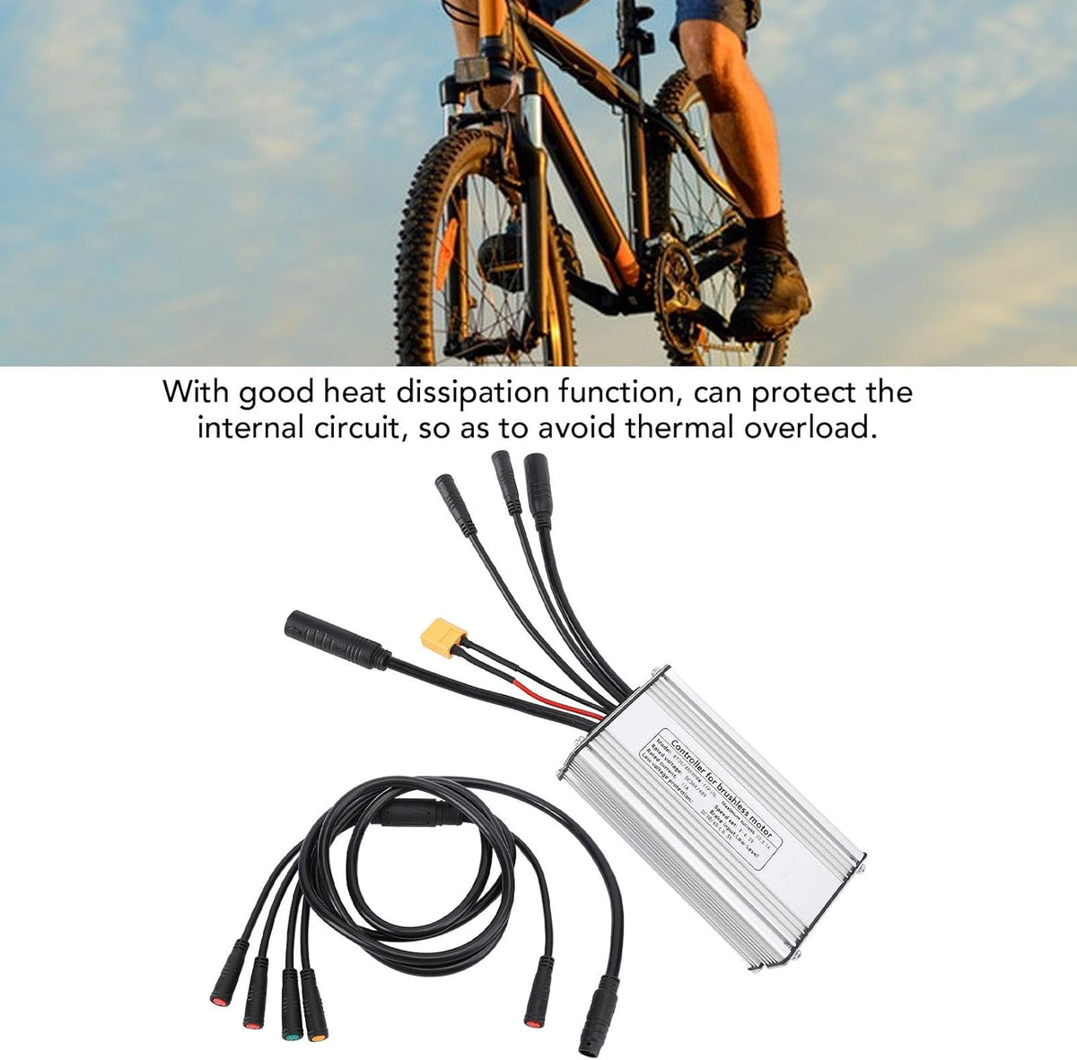 36V 48V Electric Bike Controller Kit, 22A Speed Controller Square Billow Controller Sine Billow Controller met lichte kabel 1 tot 5 kabel voor mountainbike