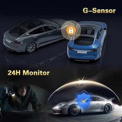 Dashcam 360° Vierkanaals – Autocamera – Dashboardcamera – Reisrecorder – Parkeermonitor – Full HD 1080P – 2,4 Inch Scherm Met 8 IR Nachtzicht En 64 GB Geheugen