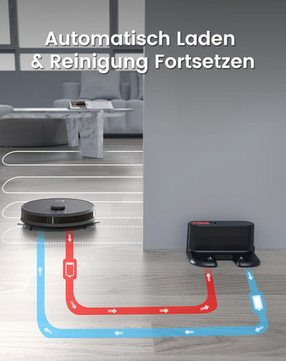 LEFANT M1G Robotstofzuiger met dweilfunctie, 4000 Pa, LiDAR-navigatie, meerlaagse mapping, virtueel gebied, verbonden met Alexa/APP/WiFi, perfect voor dierenharen, tapijten, harde vloeren