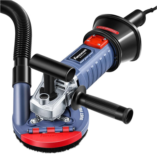 FANZTOOL Betonschuurmachine, 1500 W, instelbare snelheid, met diamantkop 125 mm, zuigkap en T-greep, ideaal voor beton en tegellijm