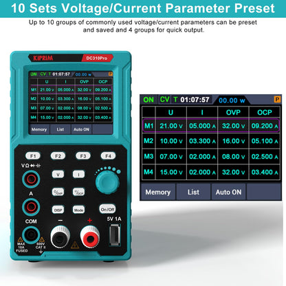 Programmeerbare labvoeding en multimeter 2 in 1 (0-30V, 0-10A) Labvoeding met datageheugen, hoge precisie, OCP, OVP, PC-software en DC310Pro USB-opladen