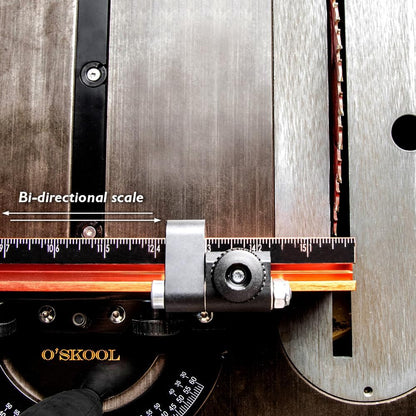 O'Skool Mijter Gauge Extension Fence System met standaard sleuf en stop gaten, telescopische hek en flip stop