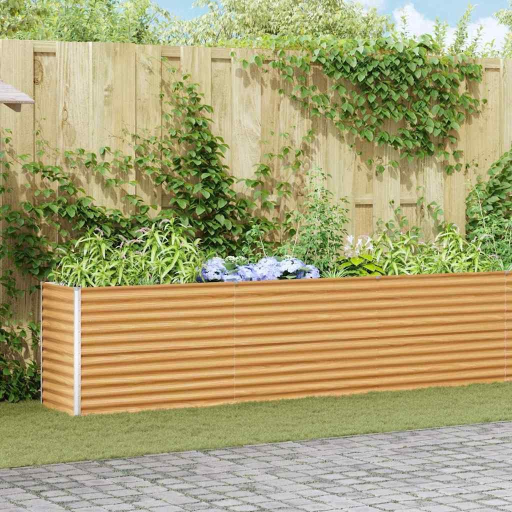 vidaXL Raised Planter 582 x 50 x 68 cm Galvanized Steel, Garden and Patio, Industrial Design, Durable Materials and Modern Styles for Outdoor Spaces, 2 Versatile Uses - QUORE