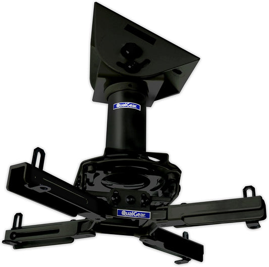 Projector plafondbeugel – Projectorbeugel – Plafondbeugel – Projectormontagekit – Ophangbeugel – Zwart voor gewelfde plafonds – 360° draaibaar, kantelbaar en rolbaar
