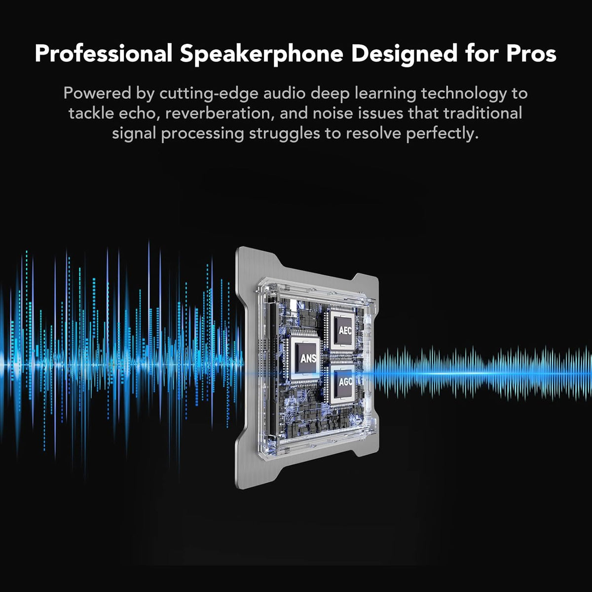 Nuroum A35 conferentieluidspreker en microfoon, AI-aangedreven ruisonderdrukking, 32 kHZ 13 ft Voice Pickup/Daisy Chain, Bluetooth/USB handsfree, compatibel met Zoom/Teams/Google Meet