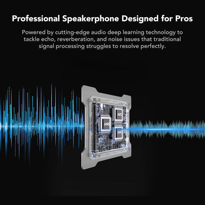 Nuroum A35 conferentieluidspreker en microfoon, AI-aangedreven ruisonderdrukking, 32 kHZ 13 ft Voice Pickup/Daisy Chain, Bluetooth/USB handsfree, compatibel met Zoom/Teams/Google Meet