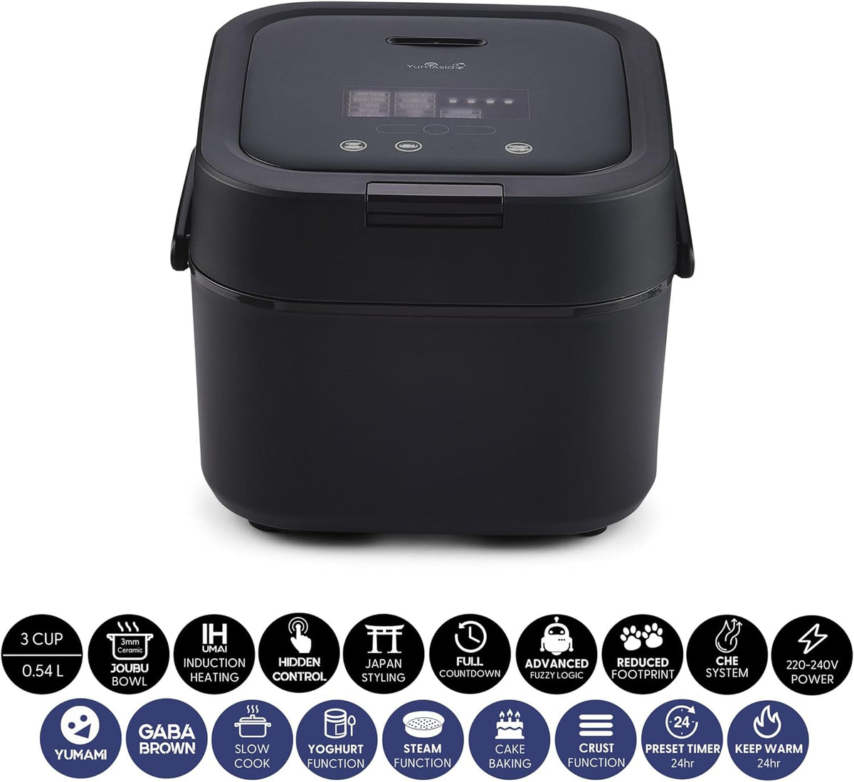 Inductie-Rijstkoker – Rijstkoker – Elektrische Rijstkoker – IH-Rijstkoker – Compacte Rijstkoker – 0,54 Liter Voor 1 Tot 3 Personen – 7 Rijststanden En 5 Multifunctionele Programma’s