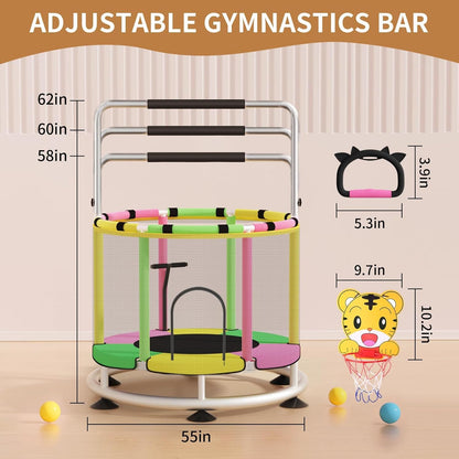 Trampoline voor kinderen, verstelbare baby peuter trampoline, indoor en outdoor kindertrampoline