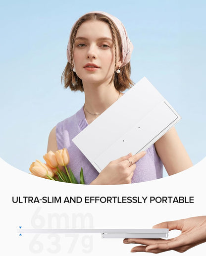 UPERFECT Portable Monitor 15.6" 125% sRGB FHD HDR Design with Integrated Gtandaard & VESA compatible, Ultra Slim – External Second Screen for Laptop/PC/Smartphone/Game Consoles – White - QUORE