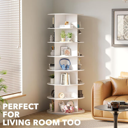 SpaceAid Roterende toren, schoenenrek met 7 niveaus, draaiend schoenendisplay Lazy Susan, 360 draaibaar schoenenrek, opslag, ronde carrousel, verticale kastorganizer voor handtassen en schoenen (7
