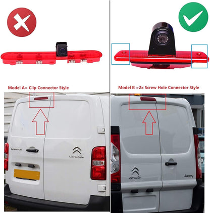 HD Derde dak remlicht camera remlicht parkeercamera achteruitrijcamera set nachtzicht camera + 4,3 inch monitor monitor vrachtwagen auto display voor Expert Dispatch Proace 07-16