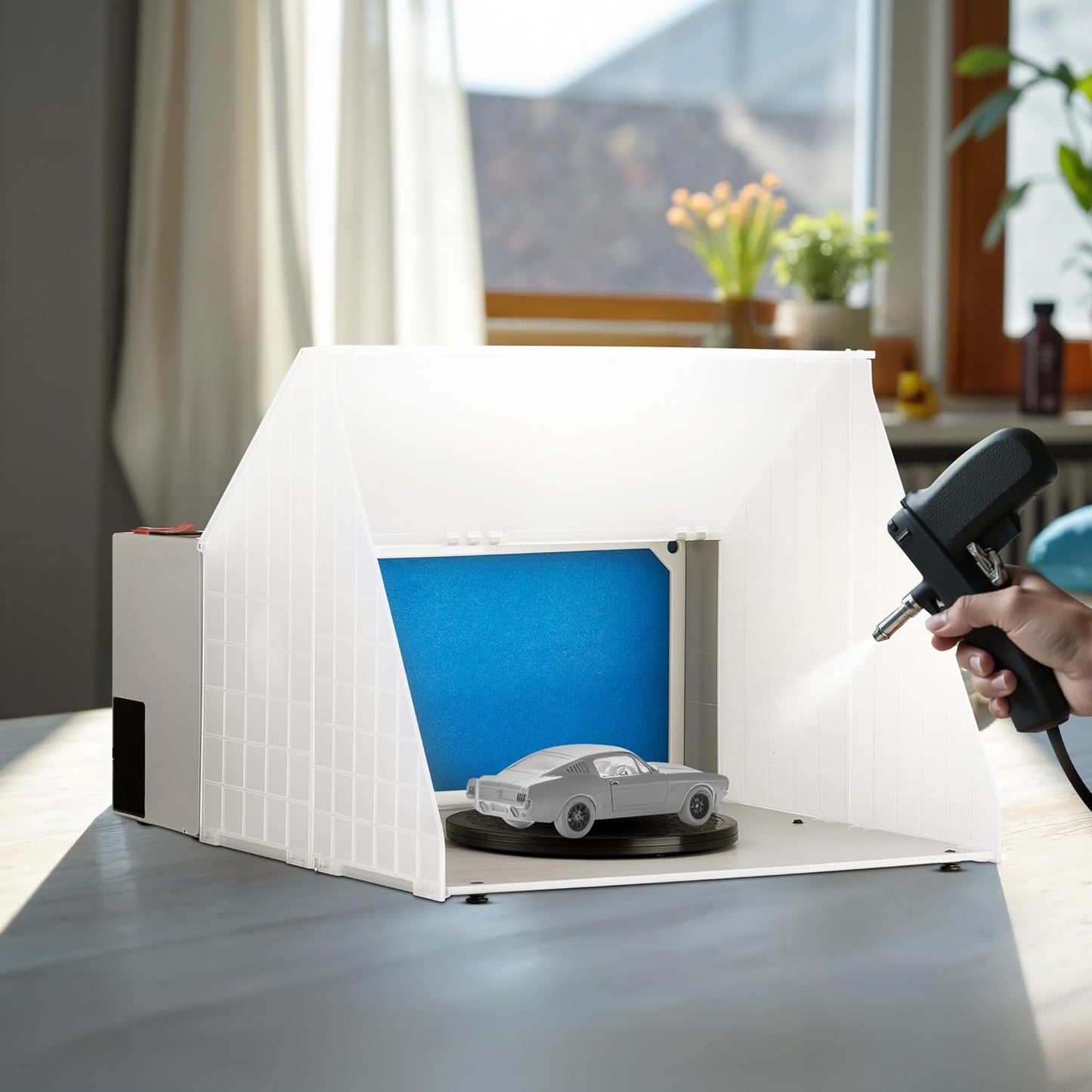 Afzuigsysteem – Afzuiginstallatie, Rookafzuiging, Soldeerafzuiging, Verfafzuiging – Voor Airbrushen En Solderen – 4 m³/min Luchtstroom – Compact En Inklapbaar