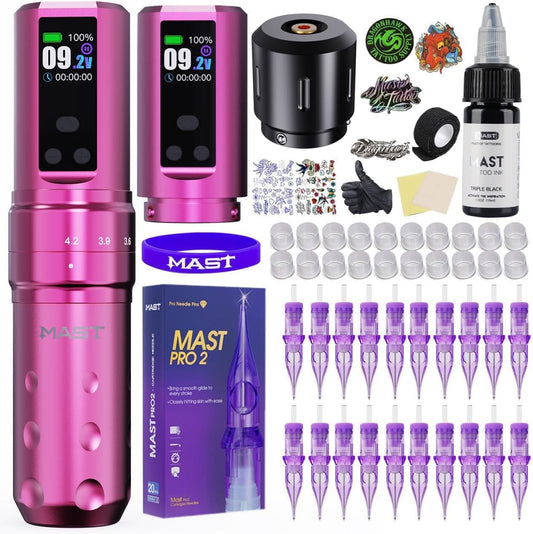 Draadloze Tattoo Machine – Tattoo Gun Pen – Tattoo Set – Tattoo Apparatuur – Tattoo Kit – 7 Uur Batterijduur – Verstelbare Naalddiepte
