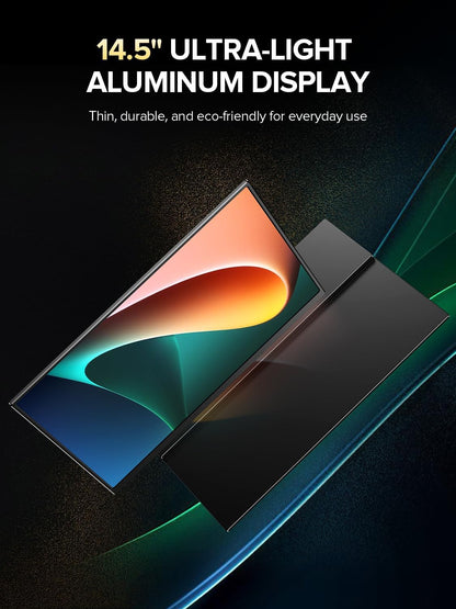 UPERFECT 4K Portable Monitor, 14.5" UHD 3840x2400 Laptop Display with Smart Cover, 16:10 Matte IPS Screen, 100% sRGB, 1.06 Billion Colors, 500 Nits Brightness, Metal Frame for PC/Mac/Phone - QUORE