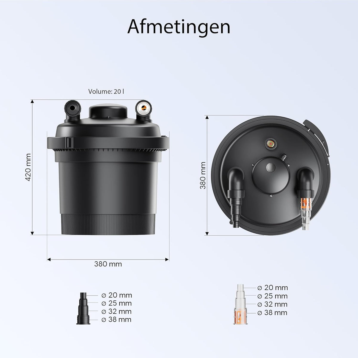 SunSun CPF-280 set - tot 8000l - UVC 11W - NEO3800 pomp slang vijverfilterset