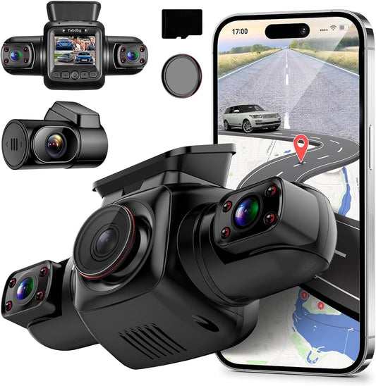 4-Kanaals Dashcam – Auto Camera – Autocamera – Dashboard Camera – Car Dashcam – 4 X 1080P Voor, Achter, Links En Rechts – GPS & Wifi – 24-Uurs Parkeermodus, Nachtzicht, CPL, WDR – 128 GB