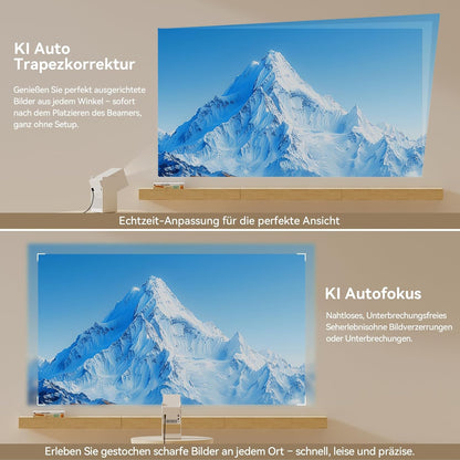 WANBO Cube 2 Pro Smart Beamer Android TV/Netflix, 500ANSI, Len Protect, 230° Rotable, ToF Autofocus Keystone, CEC, Bluetooth WiFi, Native 1080P Draagbare Mini Projector Thuis Outdoor, White
