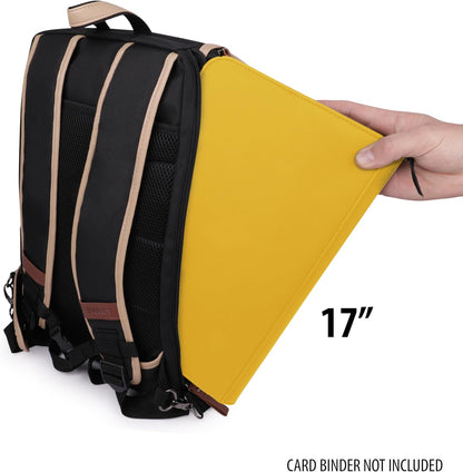 ENHANCE Designer Edition Trading Card Rugzak - MTG Deck Bag met Kaartbinder Ruimte, TCG Deck Box Opslag, Speelmat Houder - Compatibel met Magic the Gathering, Pokemon, Lorcana (Canvas Look - Zwart)