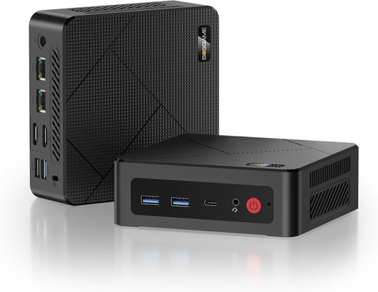 BOSGAME E4 Windows 11 Pro Business Mini-pc AMD Ryzen 5 3550H, 4 kernen, 8 threads, tot 3,7 GHz, 16 GB DDR4 RAM, 512 GB SSD, 4K @60Hz Triple Display, HDMI, Type-C, USB 3.2, Dual LAN, Wi-Fi 5, BT 5.0