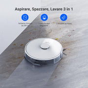 Robotstofzuiger - met Dweilfunctie - 4000Pa - 220 m² - All-in-One Station - 280ml Tank - Autonomie van 170min - LiDAR-Navigatie - App - Alexa - Wit