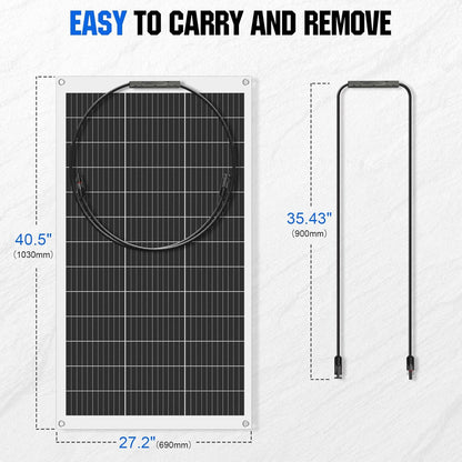 Zonne-energiesysteem – Solar Set – Zonnepanelen Systeem – Mobiel Zonnepaneel – Flexibel Zonnepaneel – 520 W Compleet – 2 x 100 Ah LifePO4 Batterijen – 1100 W Zuivere Sinus Omvormer
