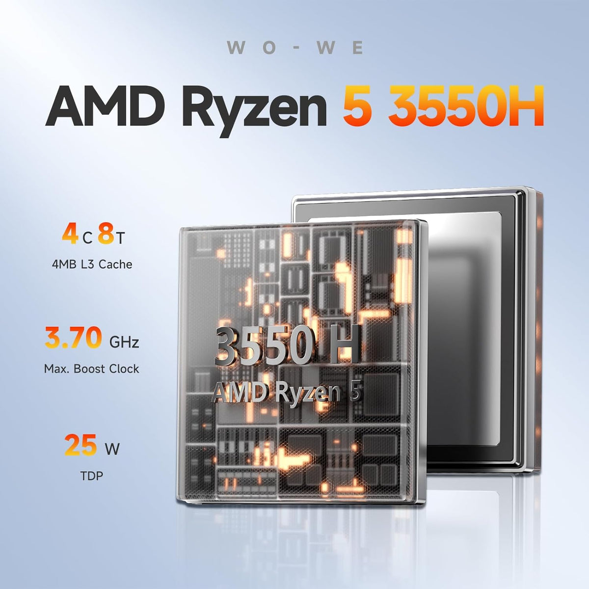 Mini PC – Mini Computer – Compacte Desktop – Kleine PC – Werkcomputer – AMD Ryzen 5 3550H 16GB DDR4 RAM 512GB NVMe SSD – Triple 4K Display – Stille Koeling