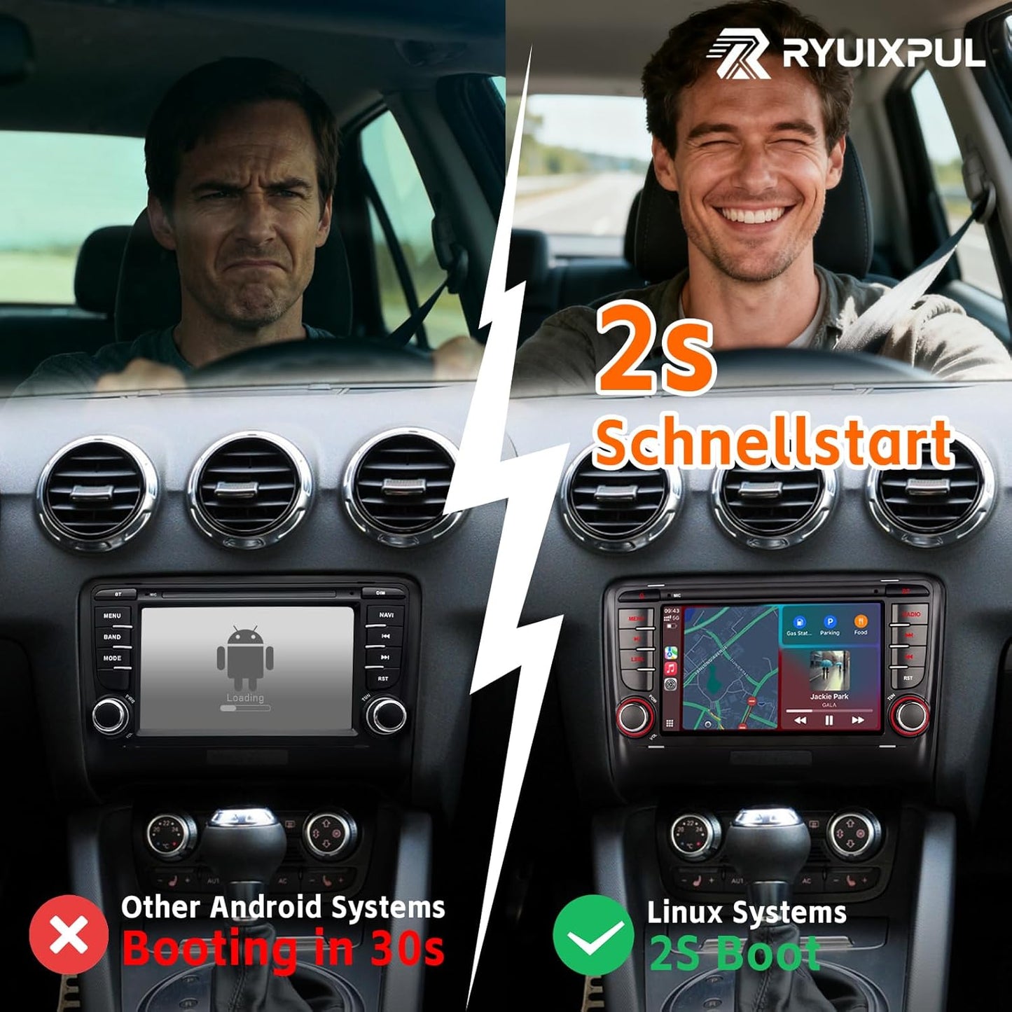 Autoradio Audi TT MK2 8J – Auto Stereo – Multimedia Systeem – Navigatie Radio – Inbouw Radio – Wireless CarPlay & Android Auto – IPS-Touchscreen & Snelle 3 Seconden Opstart
