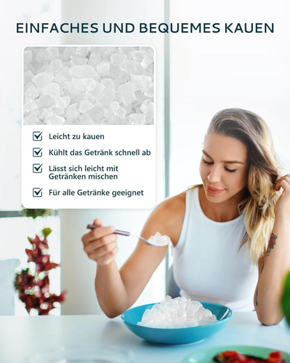 EUHOMY IJsblokjesmachine, 15 kg/24 uur, productie in 6 minuten, crushed ice maker, nuggets Ice, automatische reiniging, 120 W tafel-ijsblokjesmachine, infraroodsensor, energiezuinig, zwart