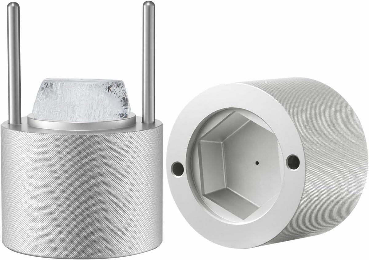 VEVOR Ice Diamond Press, 2,4 Inch IJsbalmaker, Luchtvaart Aluminium Kit Met Tong en Druppelbak Voor Whisky, Cocktail, Bourbon, Schot op Feest
