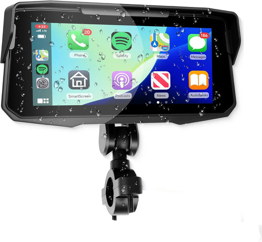 Motornavigatie, draadloos, CarPlay en Android auto via Moto, 6,86 inch HD touchscreen, GPS-navigatie, IP68 waterdicht, Bluetooth, EQ, Assistente Siri/GOO-gle, TPMS