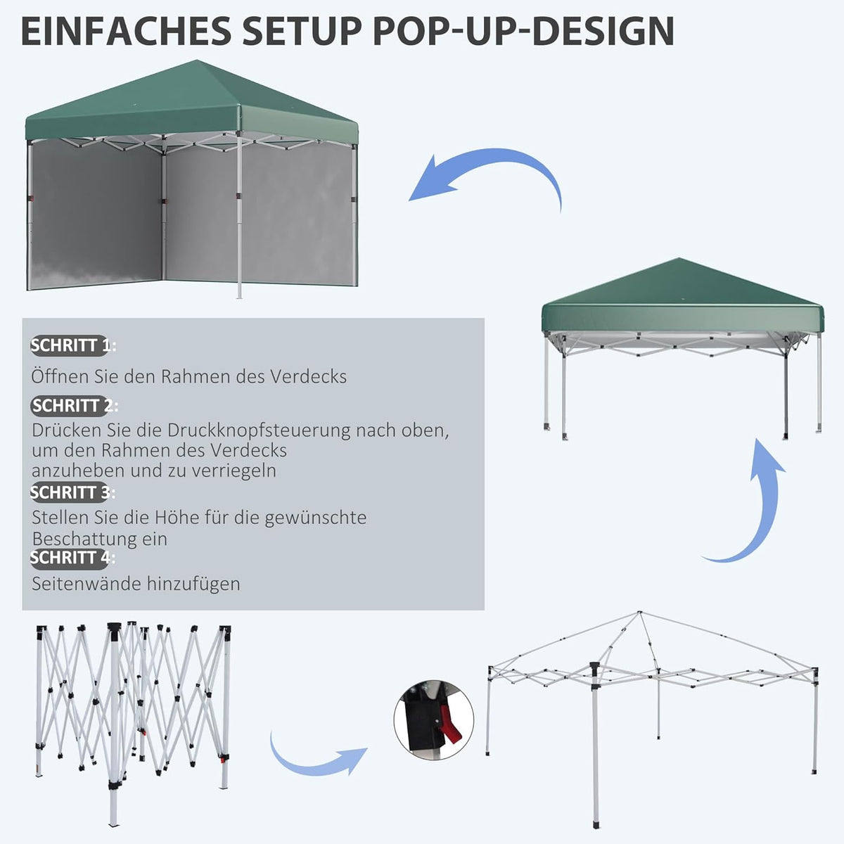Paviljoen – Partytent – Tuinpaviljoen – Gazebo – Vouwtent – 3x3 meter – Waterafstotend en UV Bescherming 30+